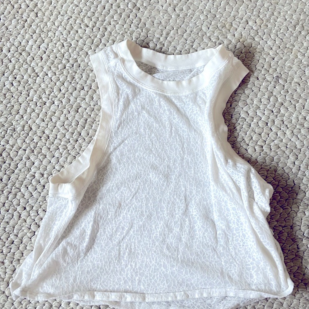 White see-through lululemon tank muscle top